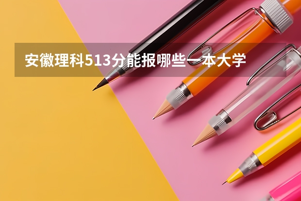 安徽理科513分能报哪些一本大学