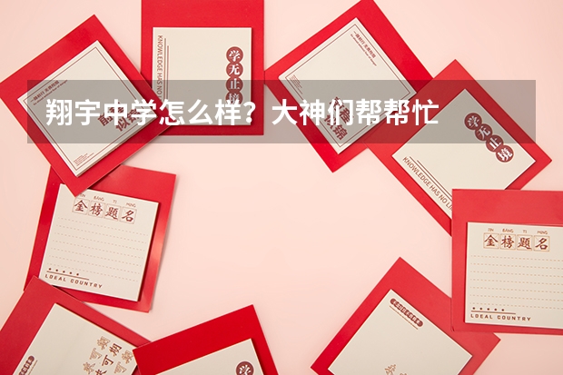 翔宇中学怎么样?大神们帮帮忙