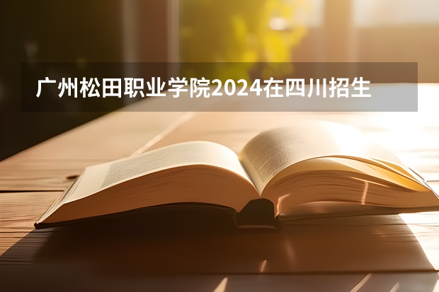 广州松田职业学院2024在四川招生计划
