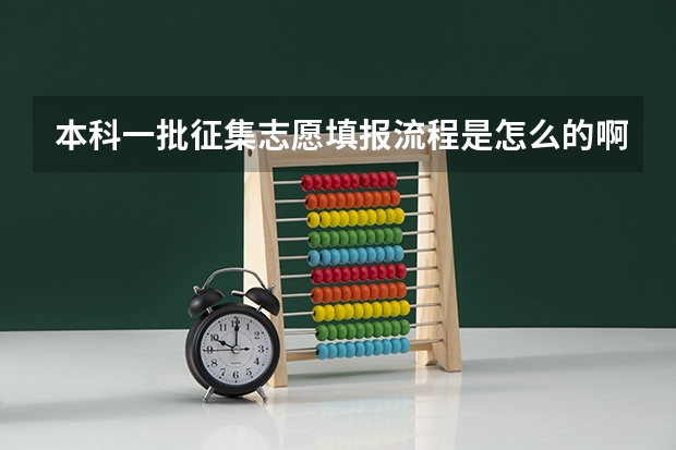 本科一批征集志愿填报流程是怎么的啊？急求！