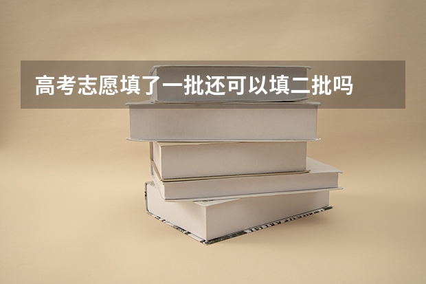 高考志愿填了一批还可以填二批吗