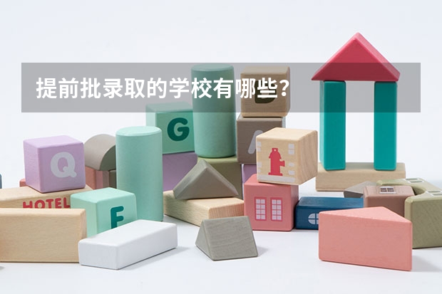 提前批录取的学校有哪些？