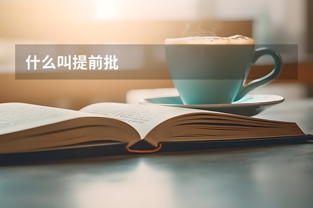 什么叫提前批