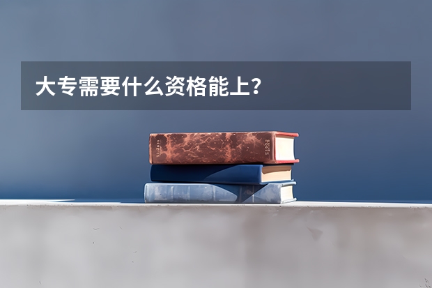 大专需要什么资格能上？