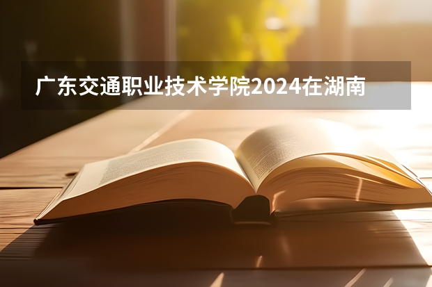 广东交通职业技术学院2024在湖南招生计划