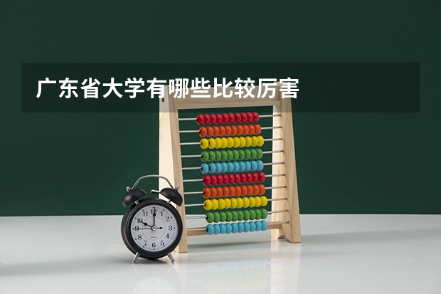 广东省大学有哪些比较厉害