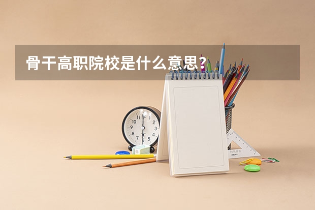 骨干高职院校是什么意思？