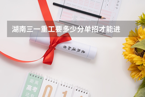 湖南三一重工要多少分单招才能进