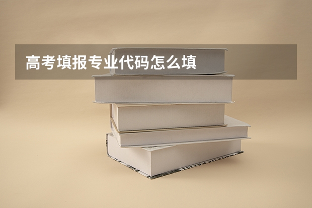 高考填报专业代码怎么填