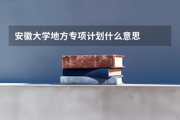 安徽大学地方专项计划什么意思