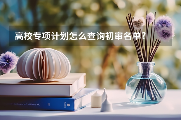 高校专项计划怎么查询初审名单?