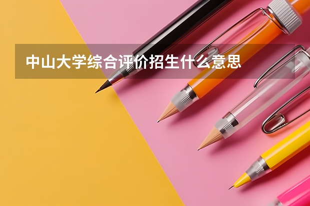 中山大学综合评价招生什么意思