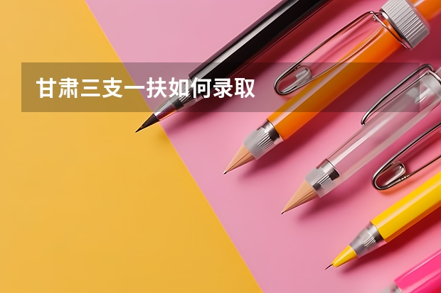 甘肃三支一扶如何录取
