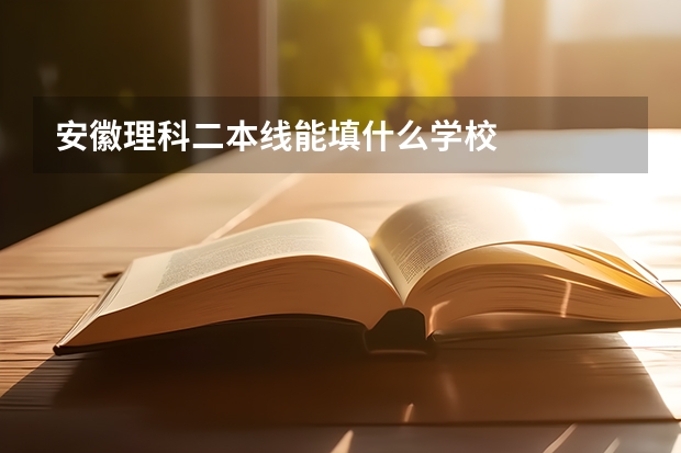 安徽理科二本线能填什么学校