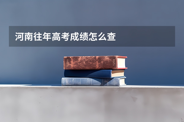河南往年高考成绩怎么查