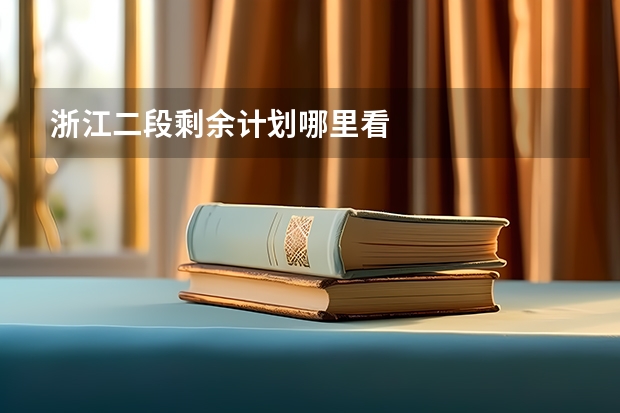 浙江二段剩余计划哪里看